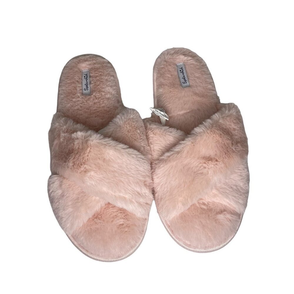 SPLENDID Light Pink faux Fur Slippers - M/L